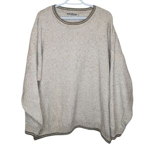 Vintage WindRiver Men’s Cotton Wool Knit Sweater Beige Crewneck 3XL